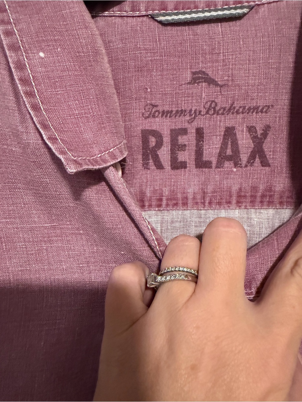 Tommy Bahama Short-Sleeve Button-Down Shirt in Dusty Pink - Picture 2 of 9